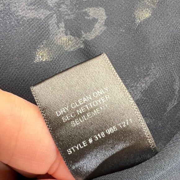 Rebecca Taylor Silk Floral Metallic Double Ruffle One-Shoulder Blue Top Size 6 - Picture 16 of 16